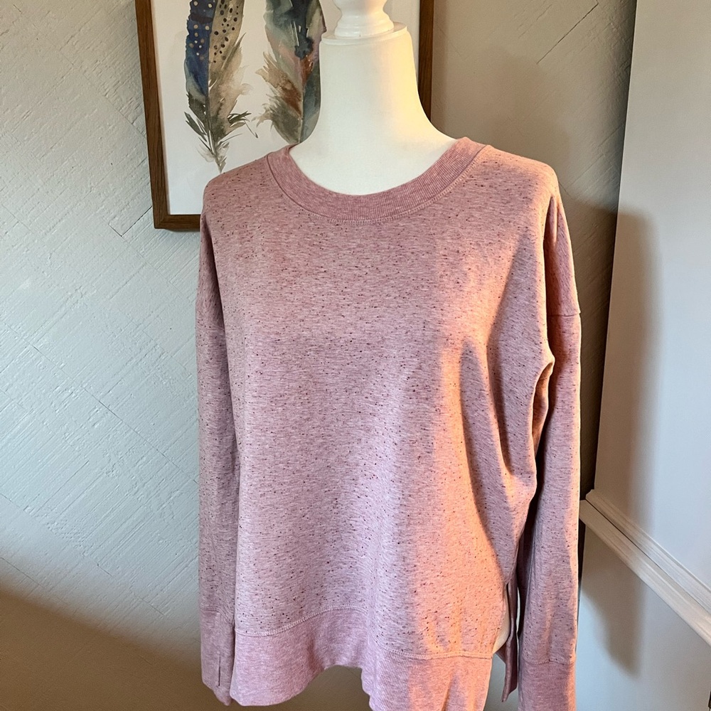 Athleta Heathered Rose Crewneck Sweatshirt